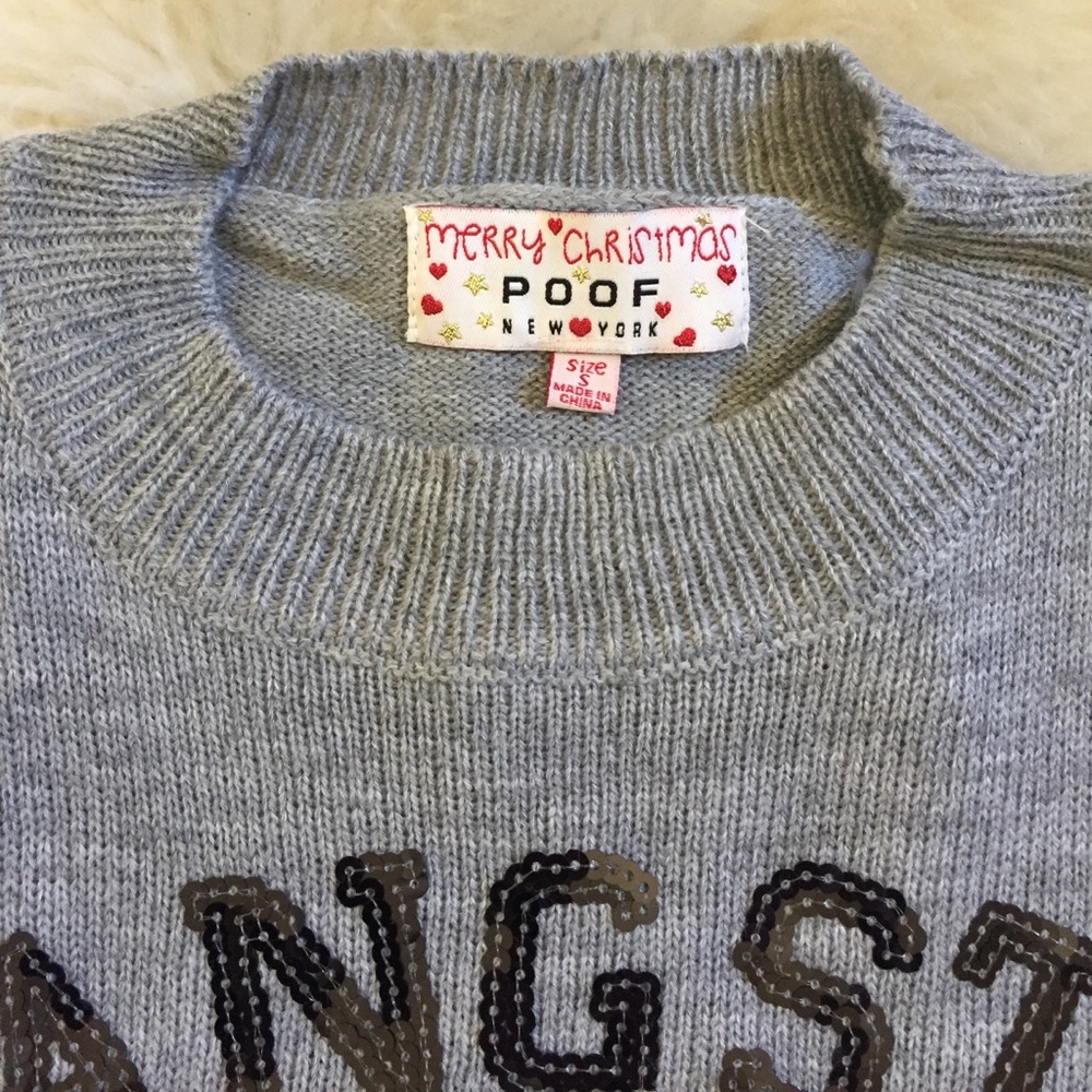 Last One- Sequin Gangsta Wrapper Christmas Sweater - Picture 3 of 8